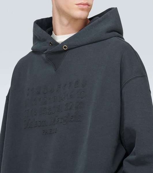 Logo faded cotton jersey hoodie