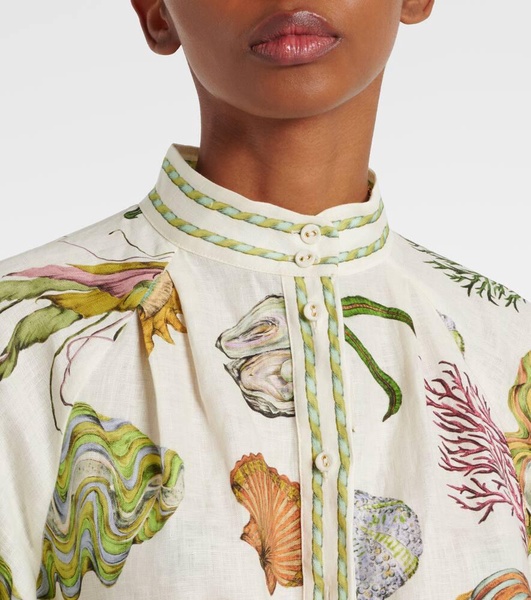 Sea linen shirt dress