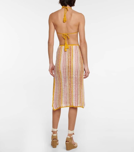 Ring halterneck crochet dress