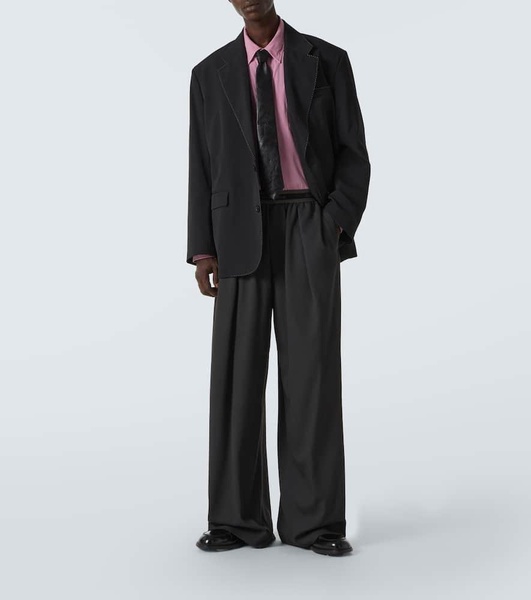 Logo embroidered wide-leg pants