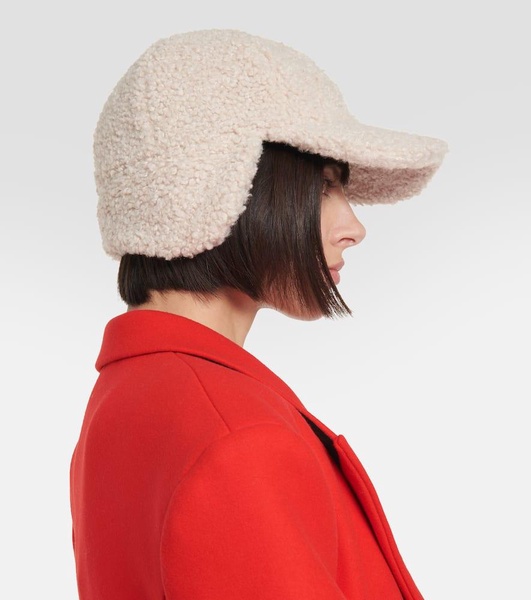 Faux shearling baseball cap