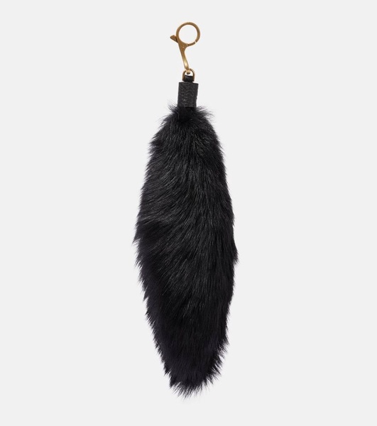 Shearling bag charm