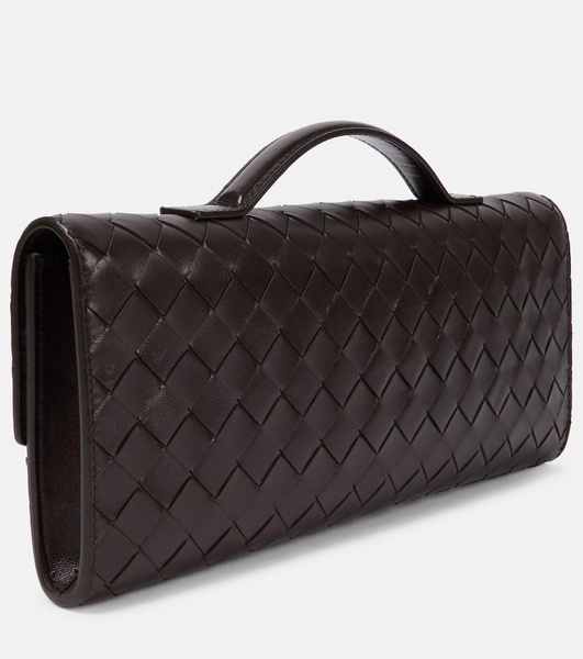 Andiamo Intrecciato leather clutch