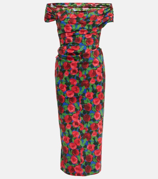 Floral off-shoulder midi dress