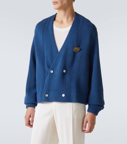 Double-breasted cotton cardigan