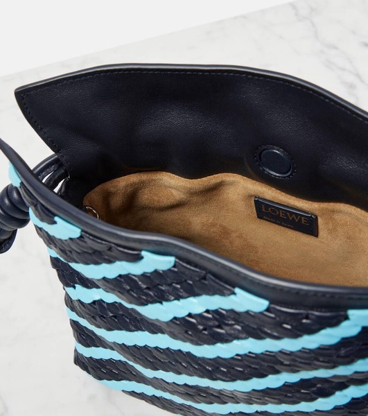 Flamenco Mini striped leather clutch