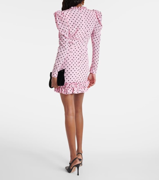 Polka-dot silk minidress