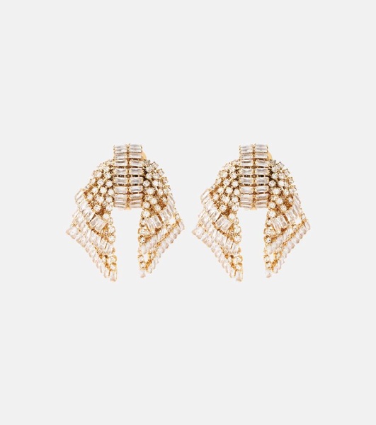 Bow crystal-embellished earrings