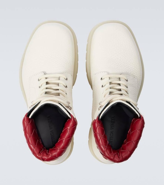 Haddock Intrecciato leather lace-up boots