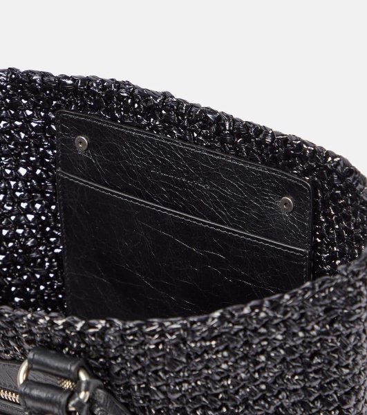 Le Cagole Medium raffia shoulder bag