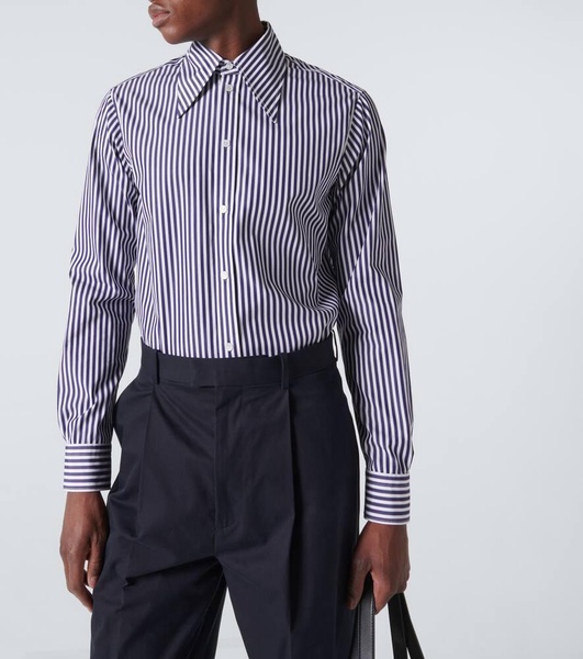 Striped cotton poplin shirt