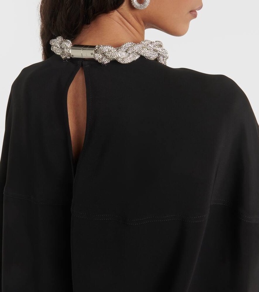 Crystal-braided maxi dress