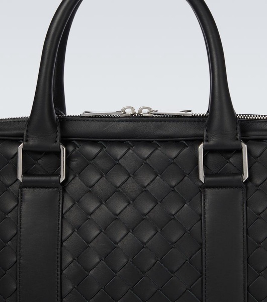 Intrecciato leather briefcase