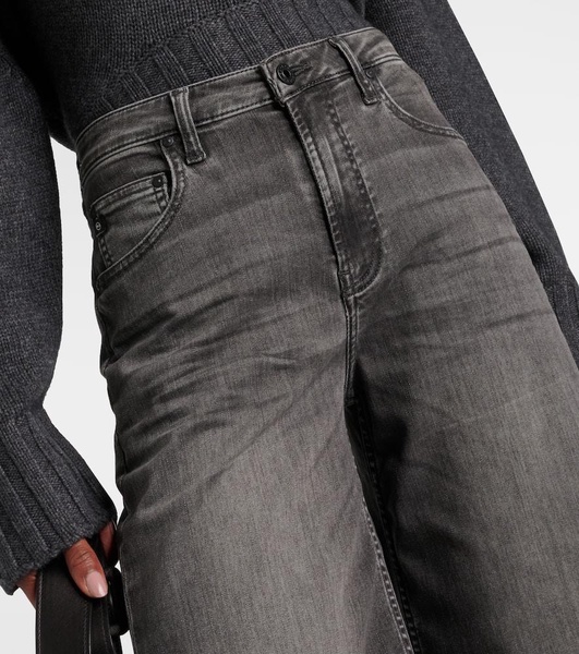 Mid-rise wide-leg jeans
