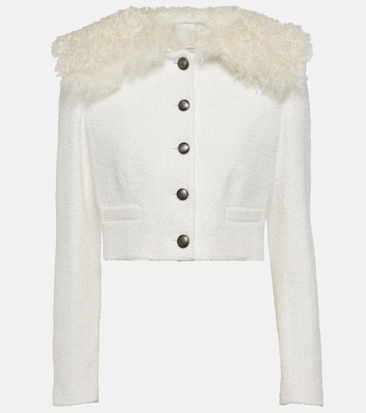 Cropped checked tweed jacket