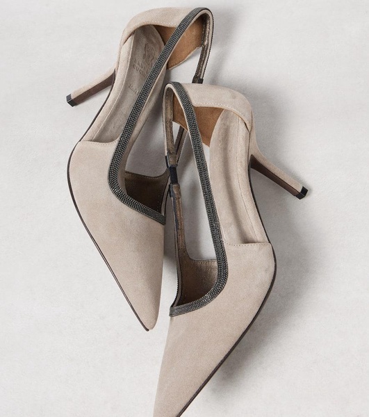 Monili suede pumps