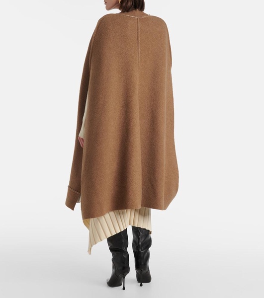 Wool-blend bouclé cape 