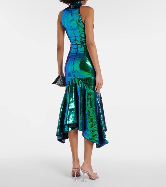 Sequined fishtail midi dress