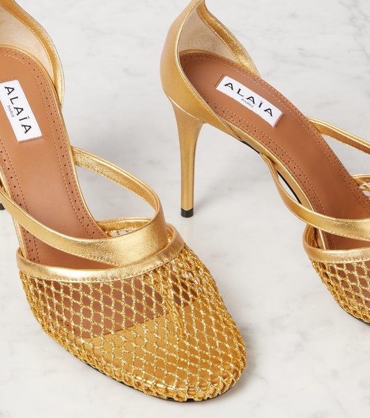Infradito Fishnet 90 leather pumps