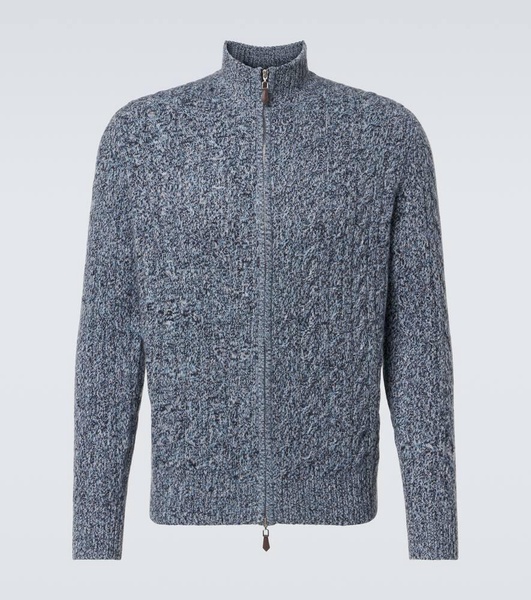 Regent cable-knit cashmere zip-up sweater