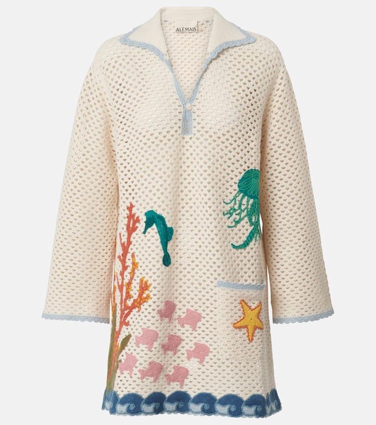 Splash crochet cotton mini dress