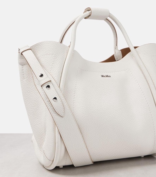 Marine Small leather tote bag