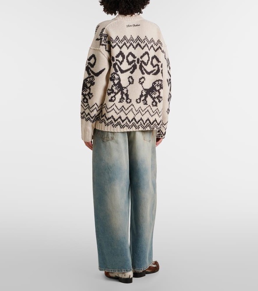 Wool-blend jacquard sweater