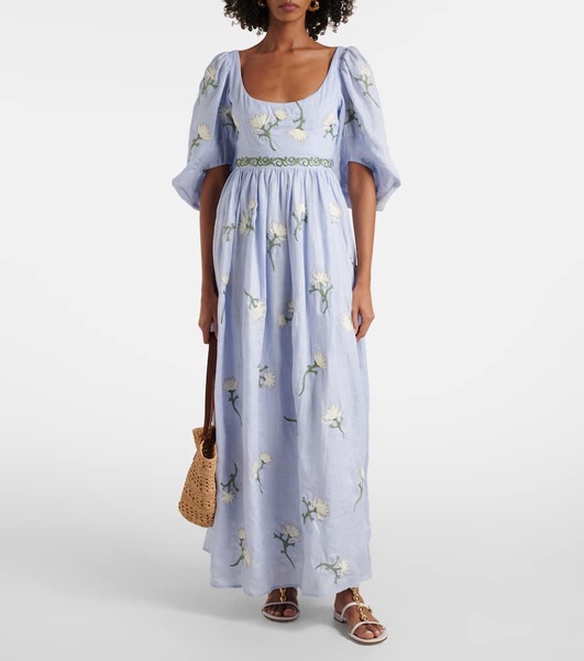 Viviane floral linen maxi dress