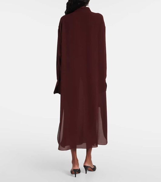 Oversized silk shirt dress