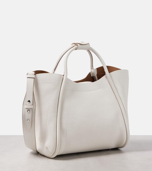 Marine Small leather tote bag