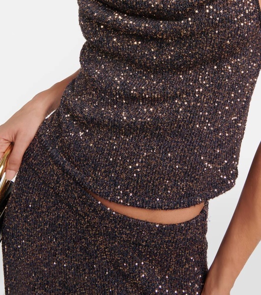 Diaplo metallic knit crop top