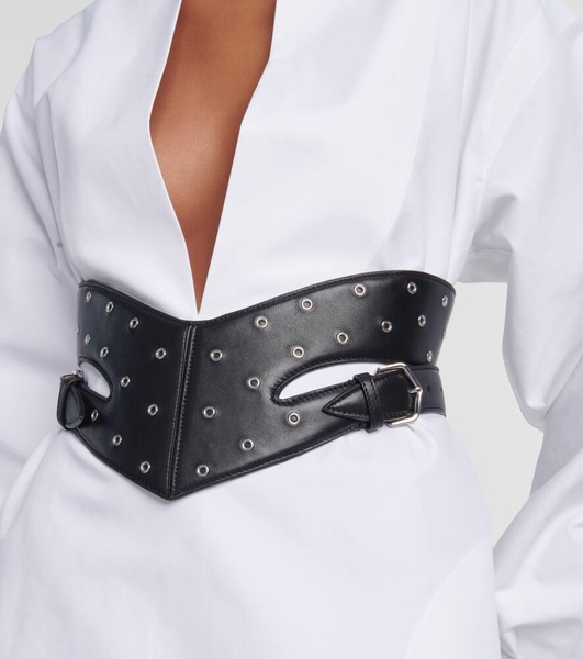 Perforated leather belt