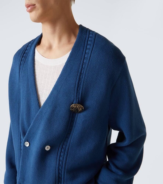 Double-breasted cotton cardigan