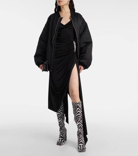 Marine Stretch 95 velvet knee-high boots