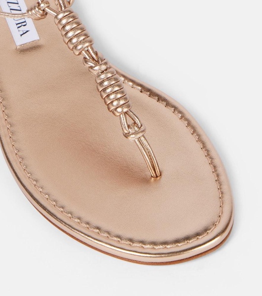 Oaxaca metallic leather thong sandals