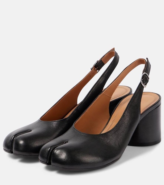Tabi leather slingback pumps