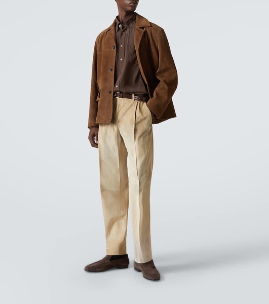 Cotton corduroy straight pants