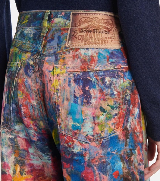 1981F printed low-rise wide-leg jeans