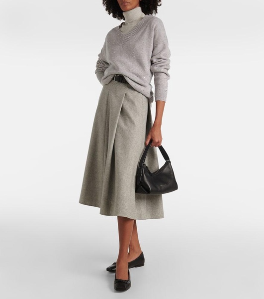 Monili bow-detail leather ballet flats