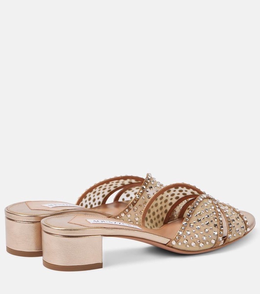 Crystal Love 35 embellished tulle mules