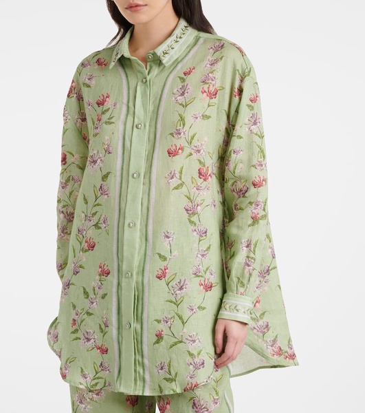 Cecilia Honeysuckle floral linen shirt