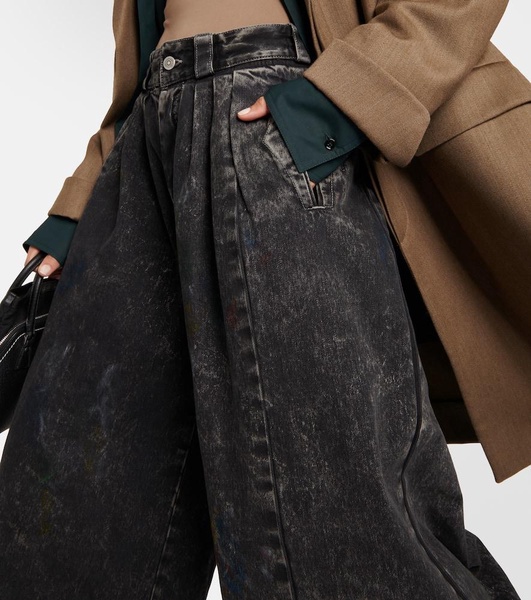 Distressed wide-leg jeans