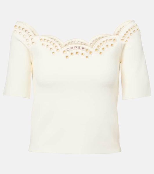 Posy scalloped off-shoulder top