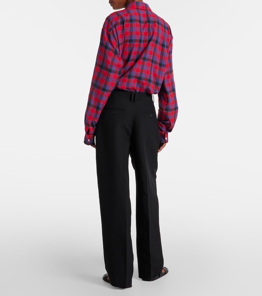 Lilas wool and linen-blend wide-leg pants
