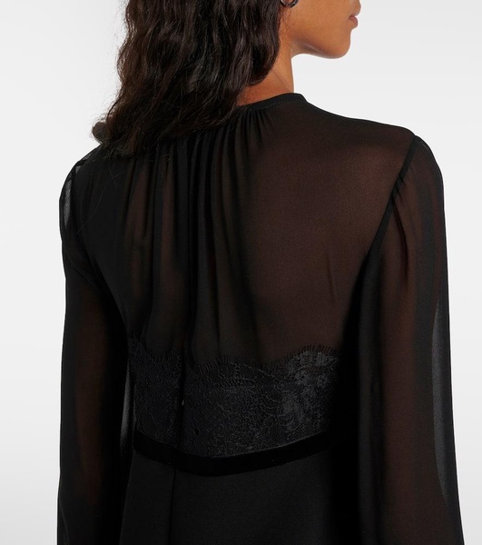 Jader sablé and silk georgette minidress