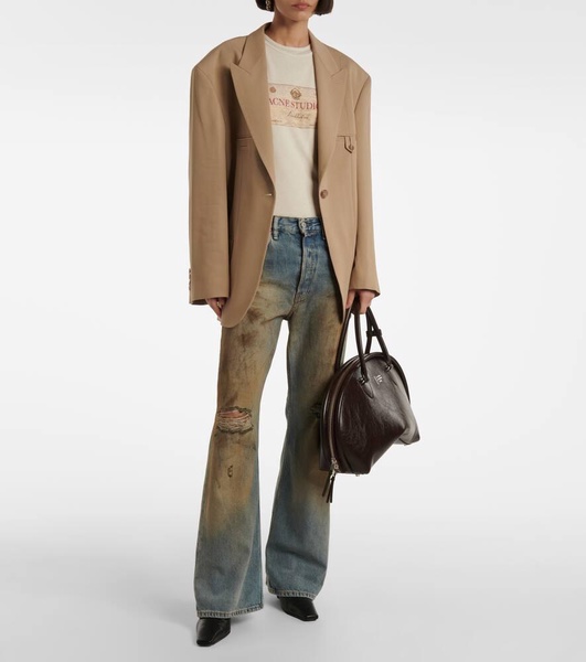 Penicillin distressed wide-leg jeans 