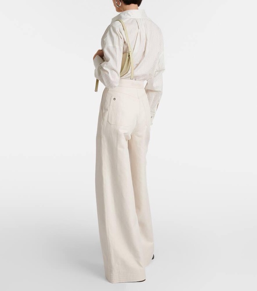 Oboli cotton and linen wide-leg pants