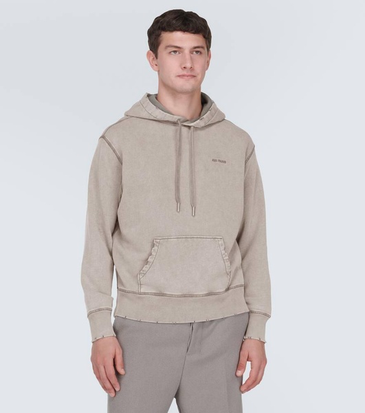 Logo cotton jersey hoodie