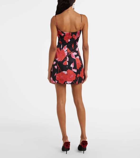 Printed satin minidress