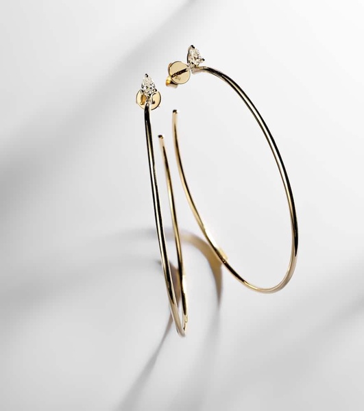 18kt gold hoop earrings with diamonds